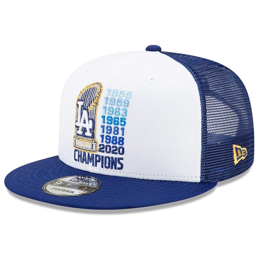 Los Angeles Dodgers New Era 2020 MLB World Series Champions Title Trucker 9FIFTY Snapback Hat - Royal