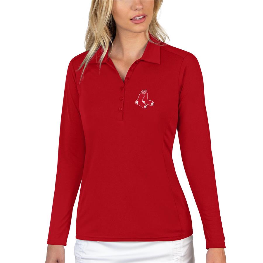 Boston Red Sox Antigua Women's Tribute Long Sleeve Polo - Red