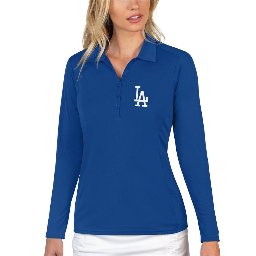 Los Angeles Dodgers Antigua Women's Tribute Long Sleeve Polo - Royal