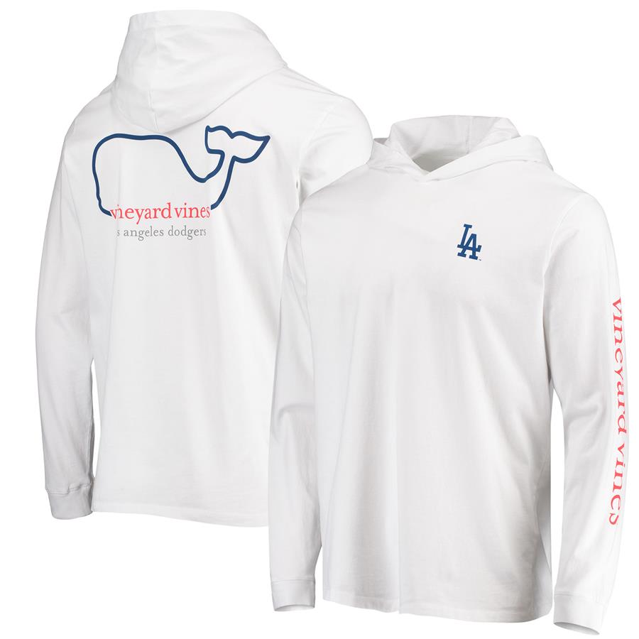 Los Angeles Dodgers Vineyard Vines Logo Hoodie Long Sleeve T-Shirt - White