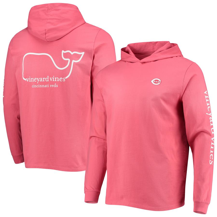 Cincinnati Reds Vineyard Vines Logo Hoodie Long Sleeve T-Shirt - Red