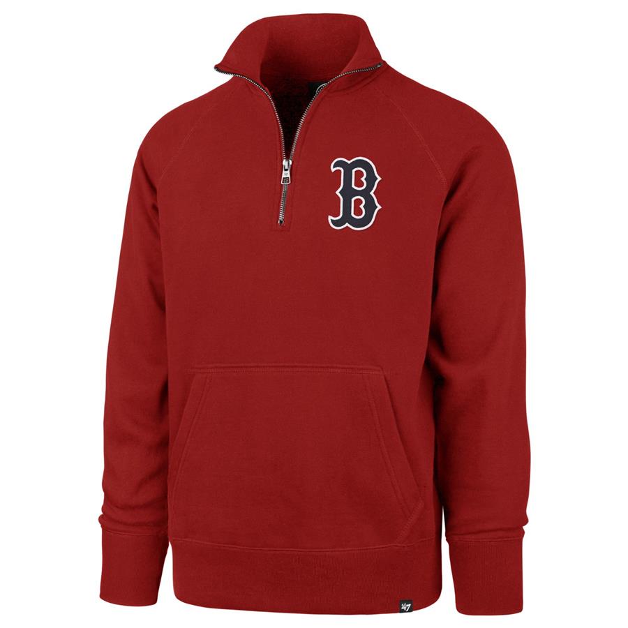 Boston Red Sox Pocket Quarter-Zip Pullover Jacket - Red