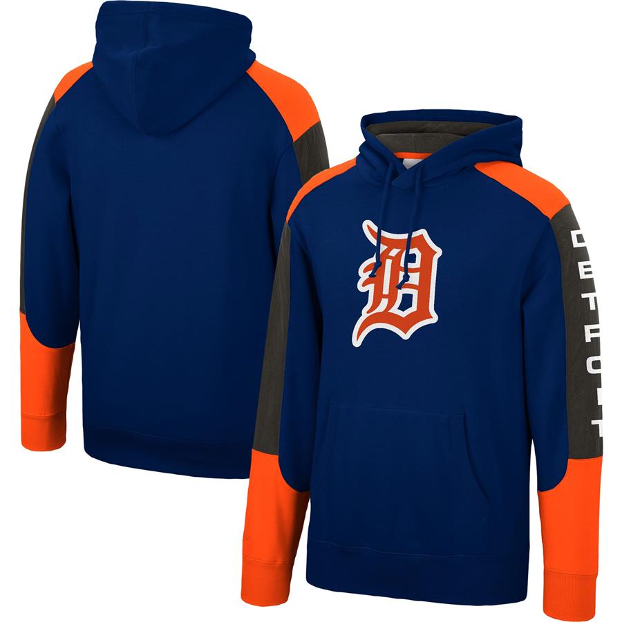 Detroit Tigers Mitchell & Ness Fusion Fleece Pullover Hoodie - Navy