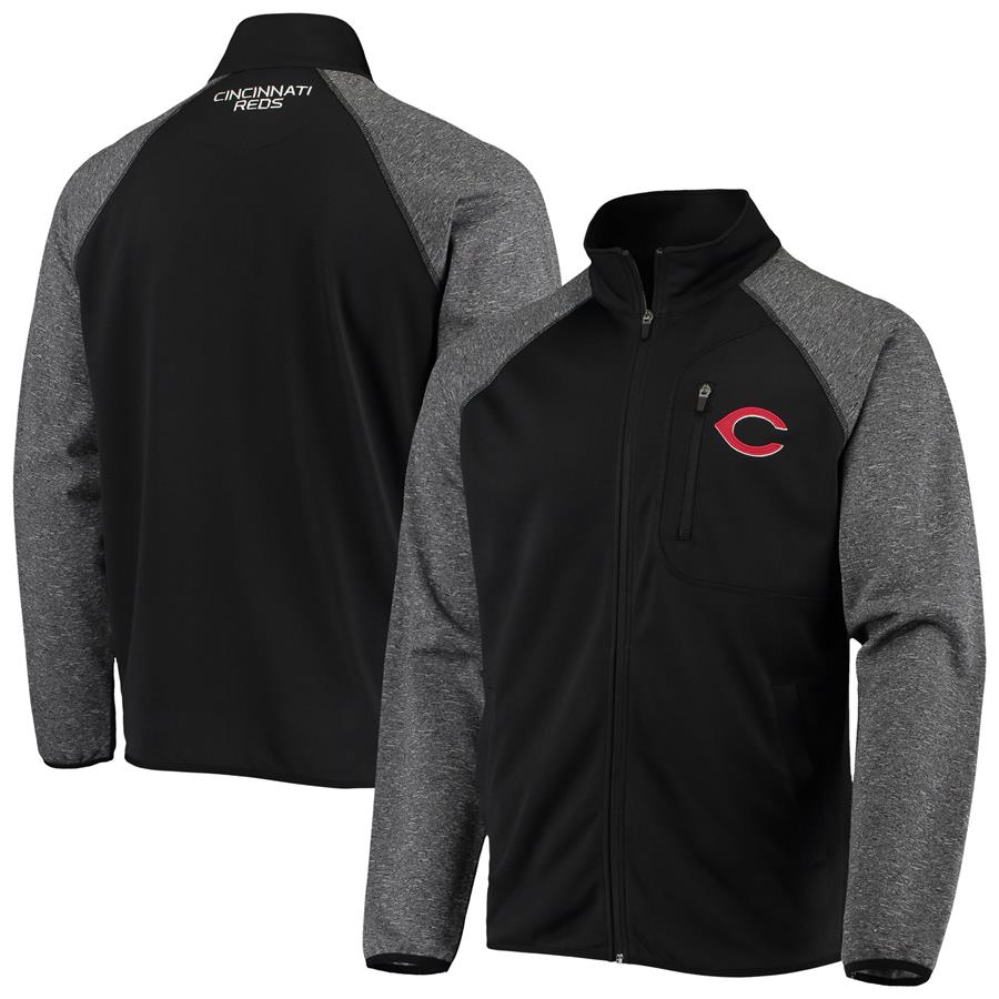Cincinnati Reds G-III Sports by Carl Banks Freestyle Transitional Raglan Full-Zip Jacket - Black