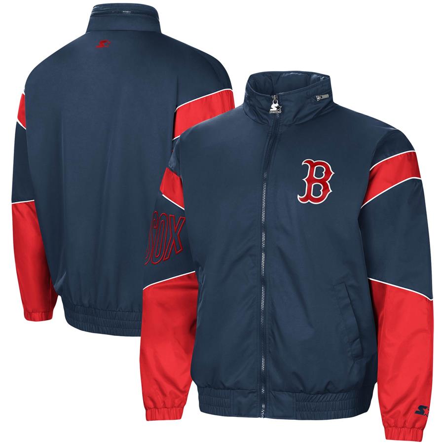 Boston Red Sox Starter The Gust Hoodie Full-Zip Jacket - Navy