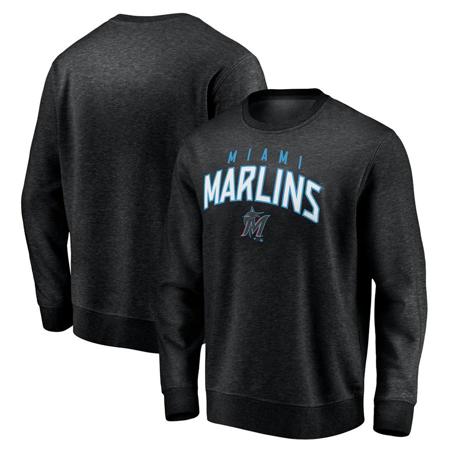 Miami Marlins Fanatics Branded Gametime Arch Pullover Sweatshirt - Black