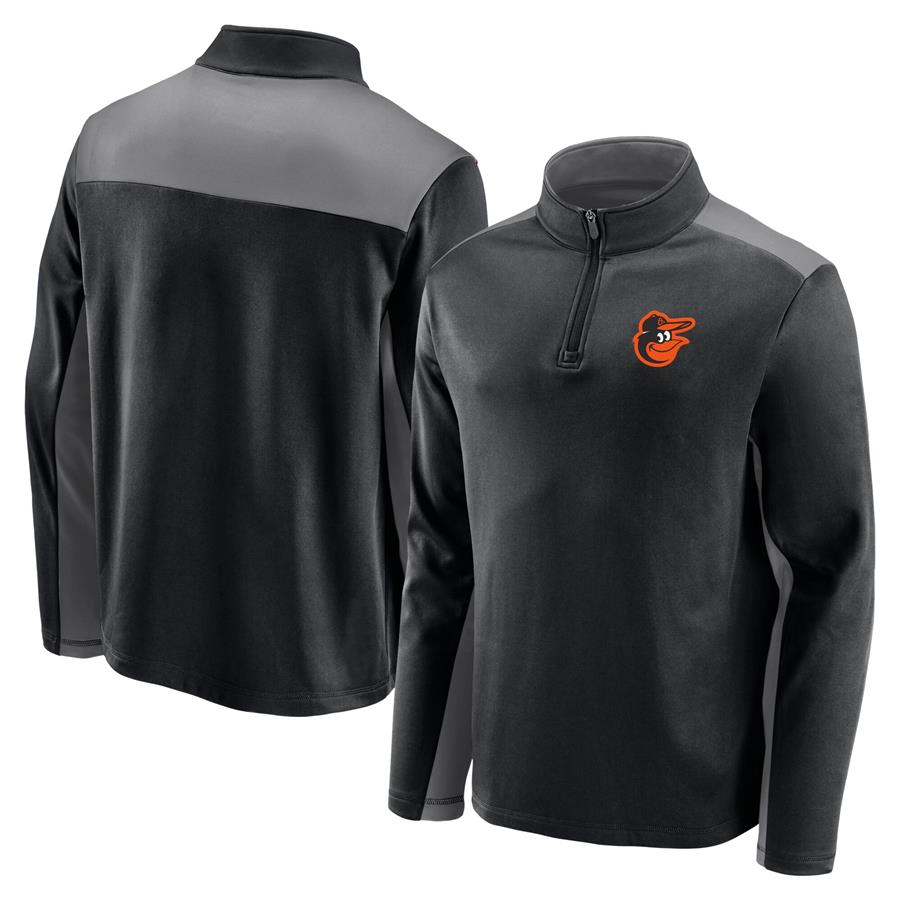 Baltimore Orioles Fanatics Branded Team Primary Logo Quarter-Zip Jacket - Black