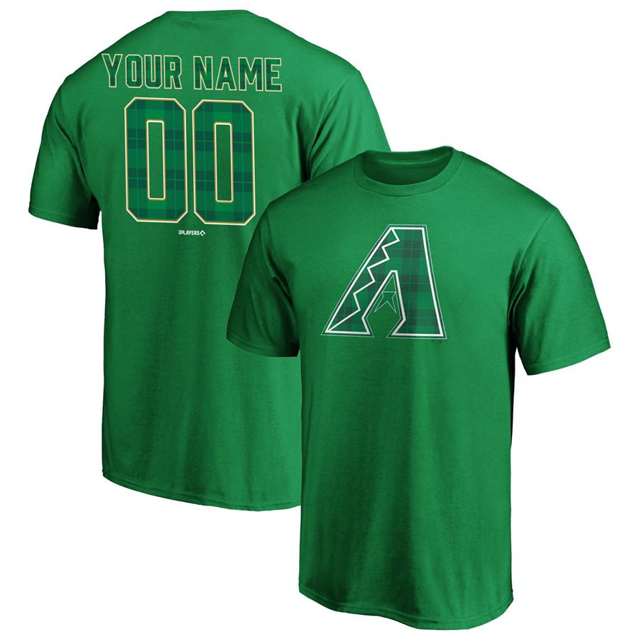 Arizona Diamondbacks Fanatics Branded Emerald Plaid Personalized Name & Number T-Shirt - Green