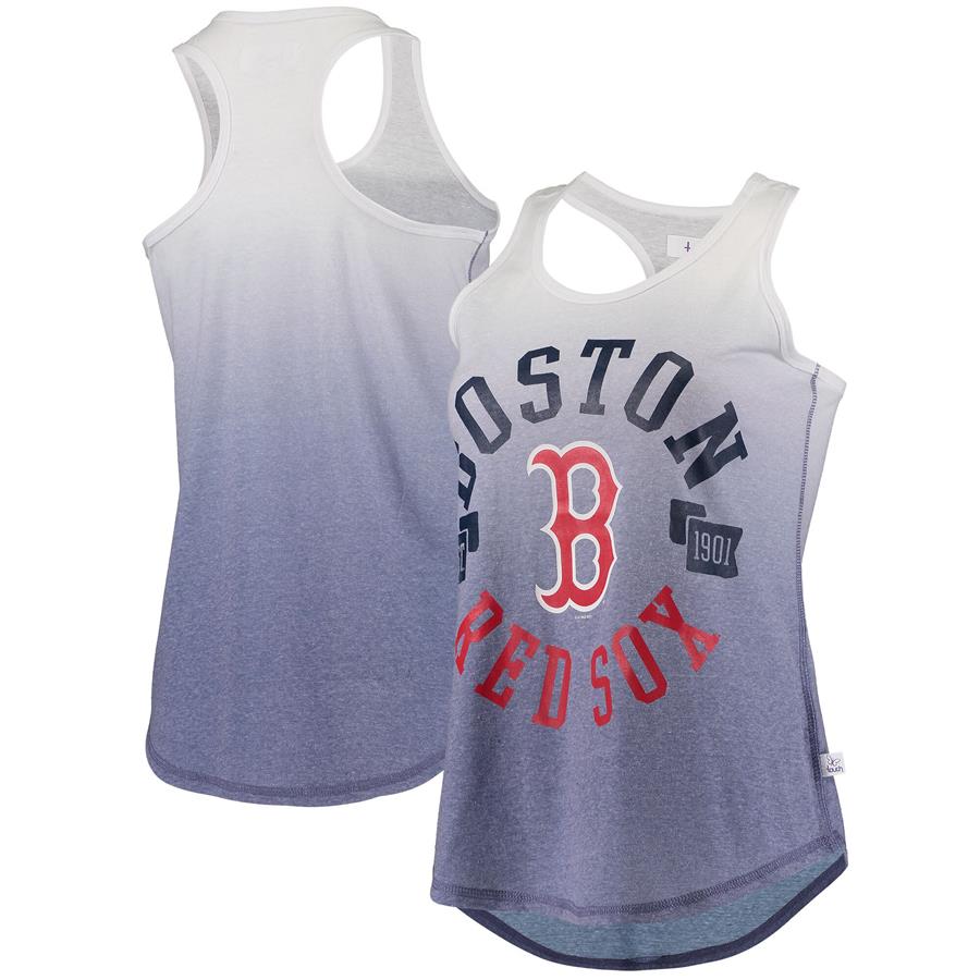Boston Red Sox Touch Women's Rebel Ombre Tri-Blend Racerback Tank Top - Navy