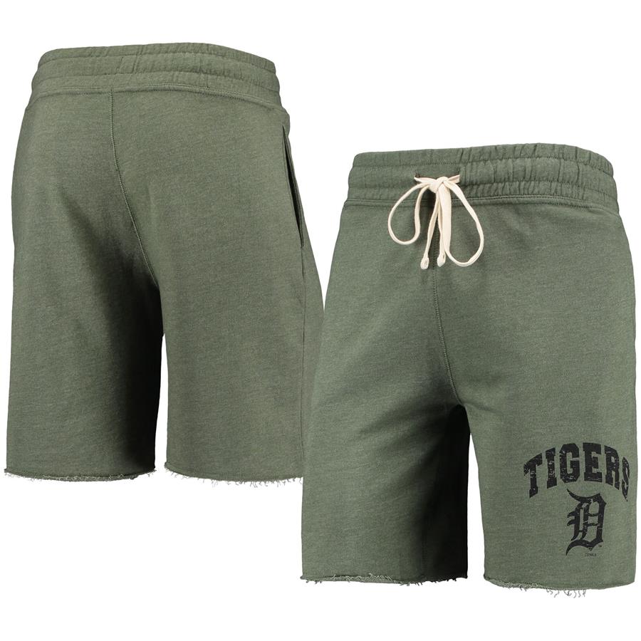 Detroit Tigers Concepts Sport Mainstream Tri-Blend Shorts - Heathered Olive