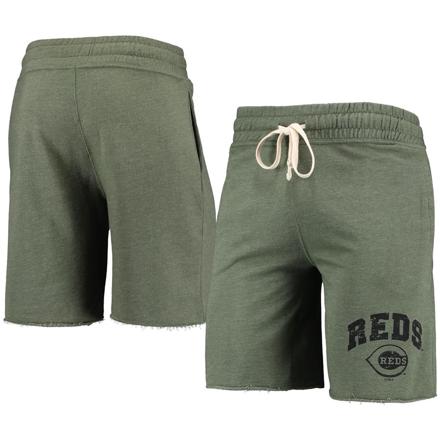 Cincinnati Reds Concepts Sport Mainstream Tri-Blend Shorts - Heathered Olive