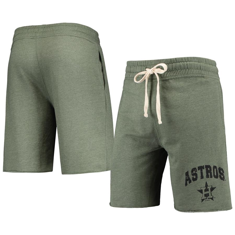 Houston Astros Concepts Sport Mainstream Tri-Blend Shorts - Heathered Olive