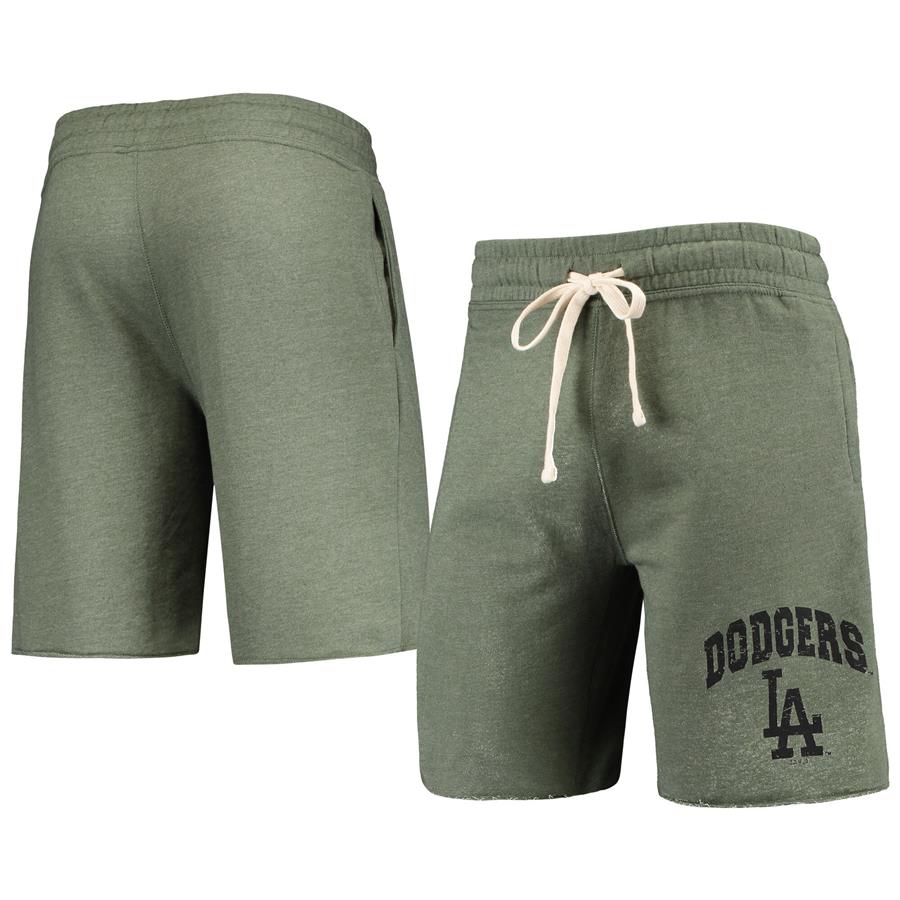 Los Angeles Dodgers Concepts Sport Mainstream Tri-Blend Shorts - Heathered Olive