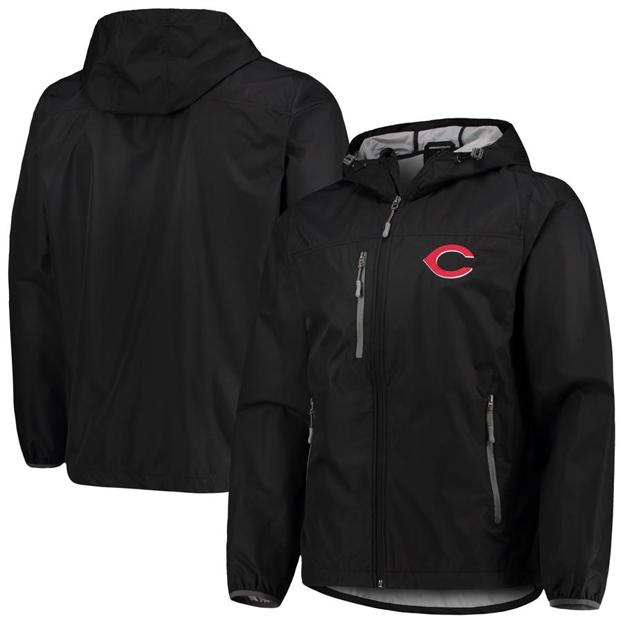 Cincinnati Reds G-III Sports by Carl Banks Double Play Lightweight Hoodie Jacket - Black