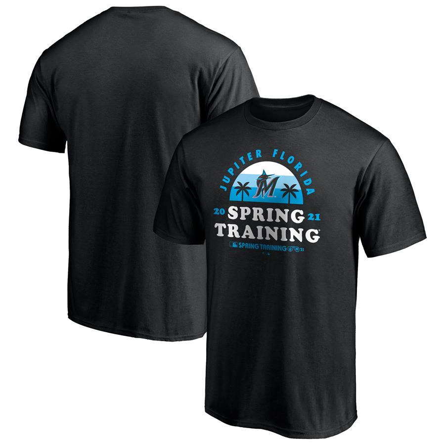 Miami Marlins Fanatics Branded 2021 Spring Training Upper Deck T-Shirt - Black