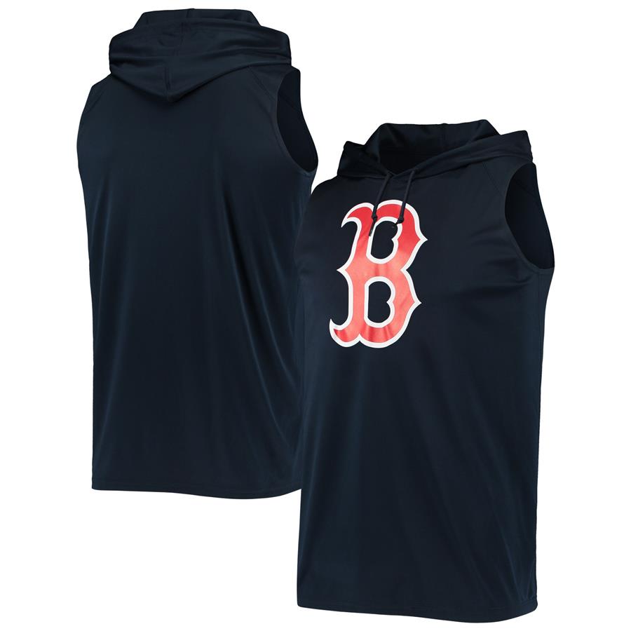 Boston Red Sox Stitches Sleeveless Pullover Hoodie - Navy