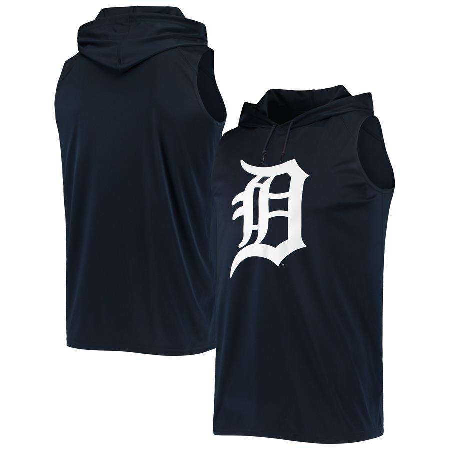 Detroit Tigers Stitches Sleeveless Pullover Hoodie - Navy