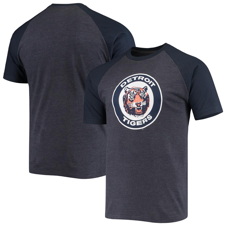 Detroit Tigers Stitches Raglan T-Shirt - Heathered Navy