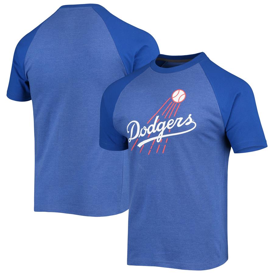 Los Angeles Dodgers Stitches Raglan T-Shirt - Heathered Royal