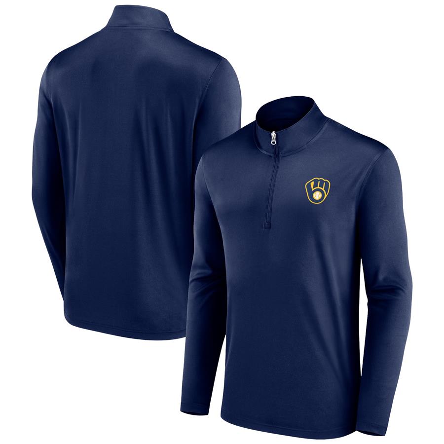 Milwaukee Brewers Fanatics Branded Underdog Mindset Quarter-Zip Jacket - Navy