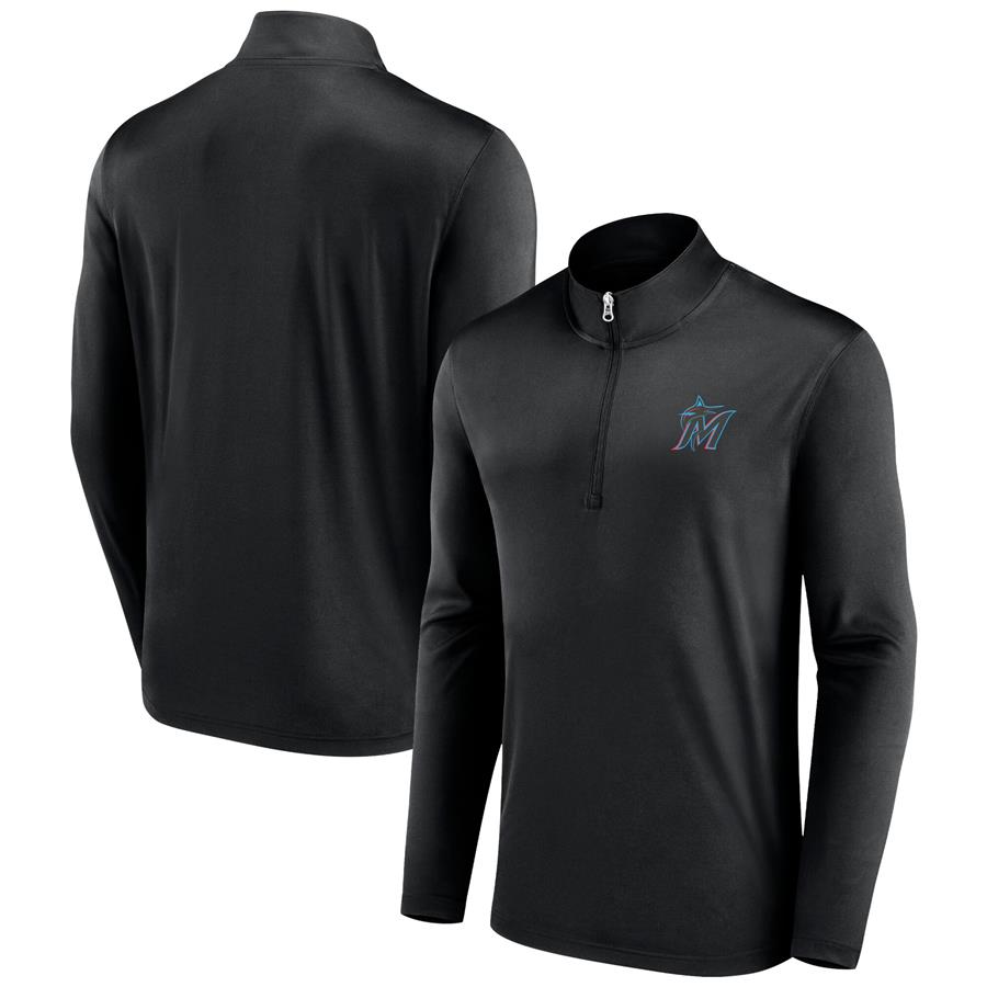Miami Marlins Fanatics Branded Underdog Mindset Quarter-Zip Jacket - Black