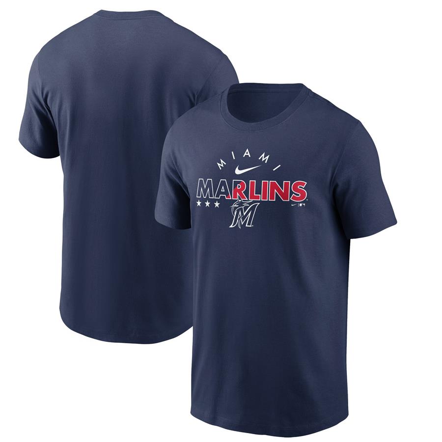 Miami Marlins Nike Team Americana T-Shirt - Navy