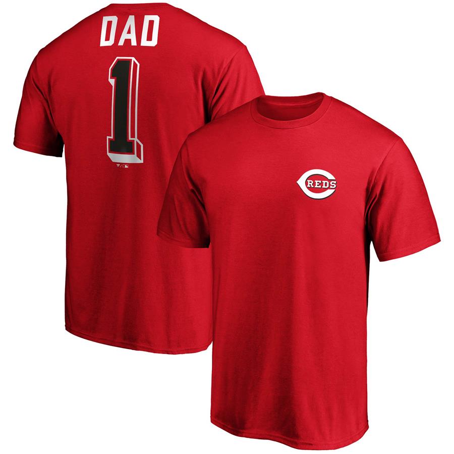Cincinnati Reds Fanatics Branded Number One Dad Team T-Shirt - Red