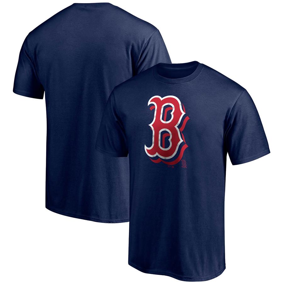 Boston Red Sox Fanatics Branded Red White and Team Logo T-Shirt - Navy