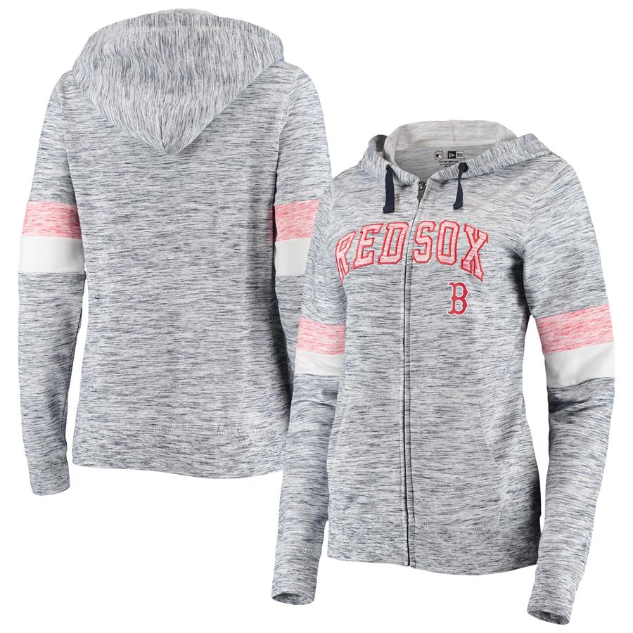 Boston Red Sox New Era Women's Team Space Dye Full-Zip Hoodie - Navy