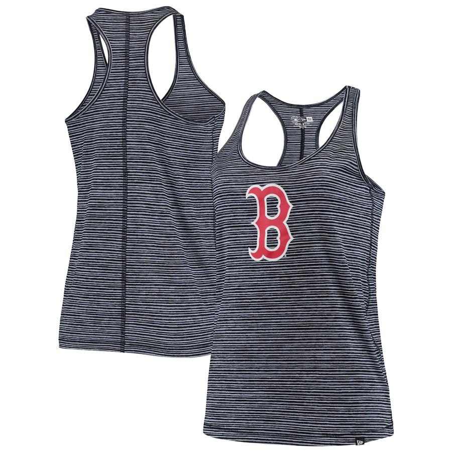 Boston Red Sox New Era Women's Space Dye Jersey Tri-Blend Tank Top - Navy