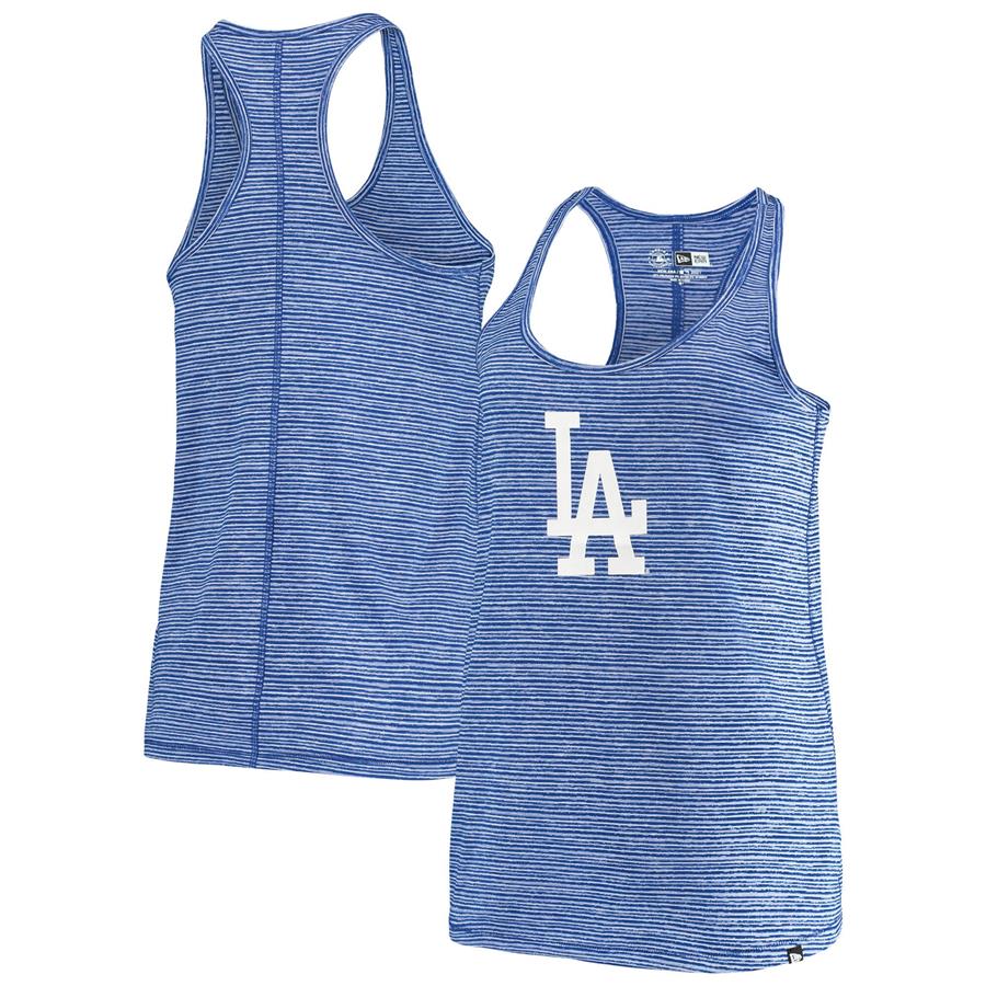 Los Angeles Dodgers New Era Women's Space Dye Jersey Tri-Blend Tank Top - Royal