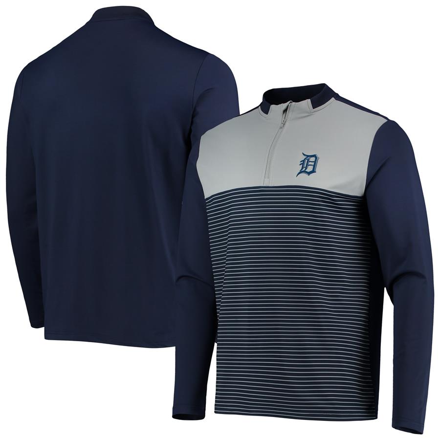 Detroit Tigers Levelwear Insignia Wade Half-Zip Jacket - Navy