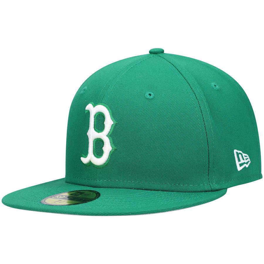 Boston Red Sox New Era Logo White 59FIFTY Fitted Hat - Green