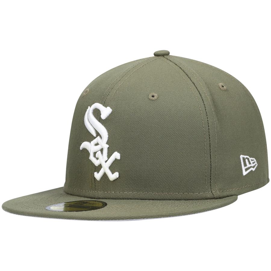 Chicago White Sox New Era Logo White 59FIFTY Fitted Hat - Olive