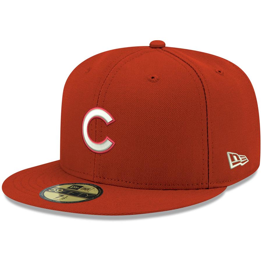 Chicago Cubs New Era Logo White 59FIFTY Fitted Hat - Red