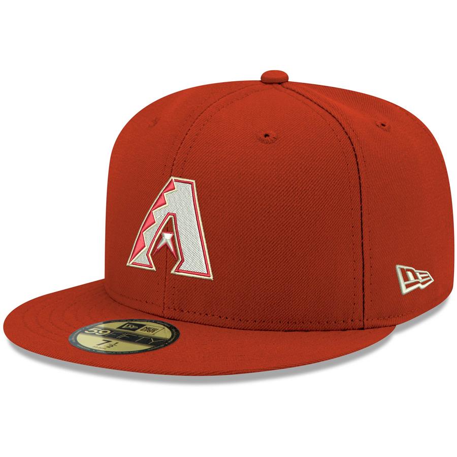 Arizona Diamondbacks New Era Logo White 59FIFTY Fitted Hat - Red