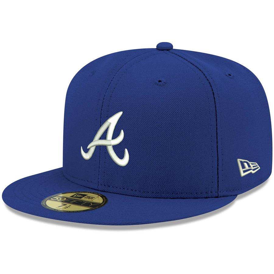Atlanta Braves New Era Logo White 59FIFTY Fitted Hat - Royal