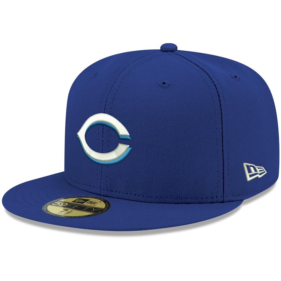 Cincinnati Reds New Era Logo White 59FIFTY Fitted Hat - Royal