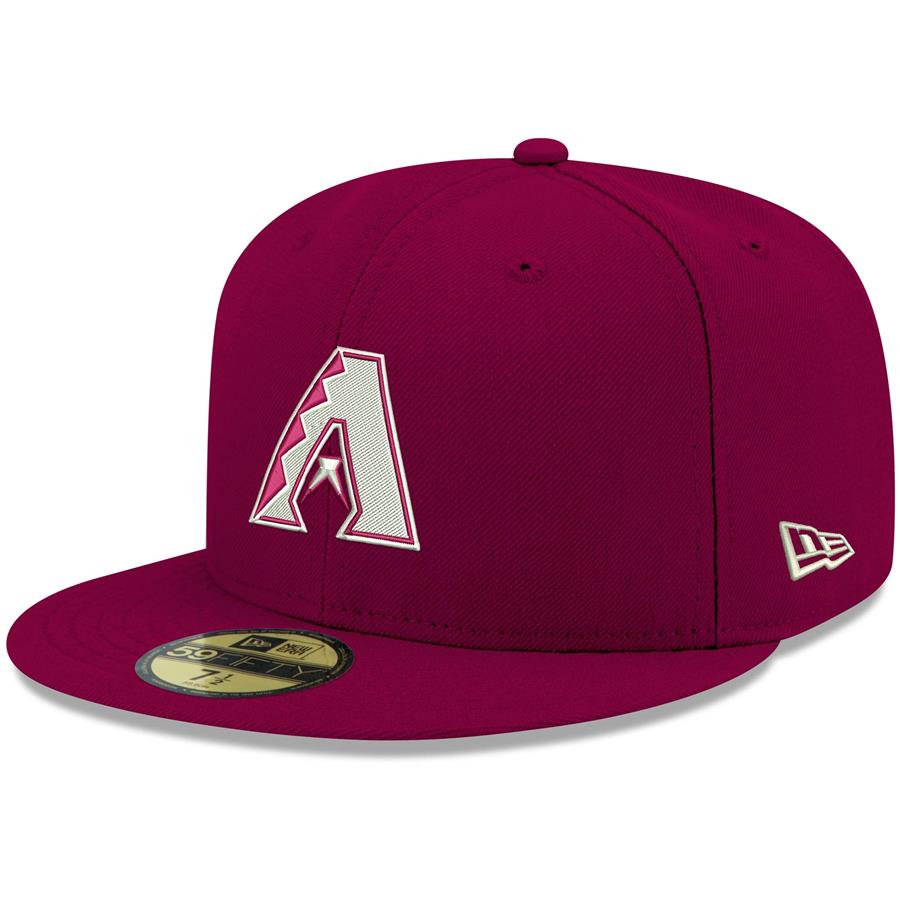 Arizona Diamondbacks New Era Logo White 59FIFTY Fitted Hat - Cardinal