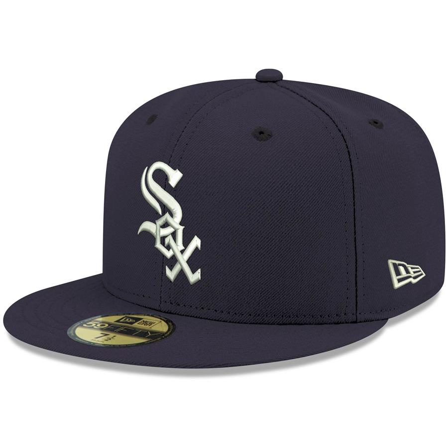 Chicago White Sox New Era Logo White 59FIFTY Fitted Hat - Navy
