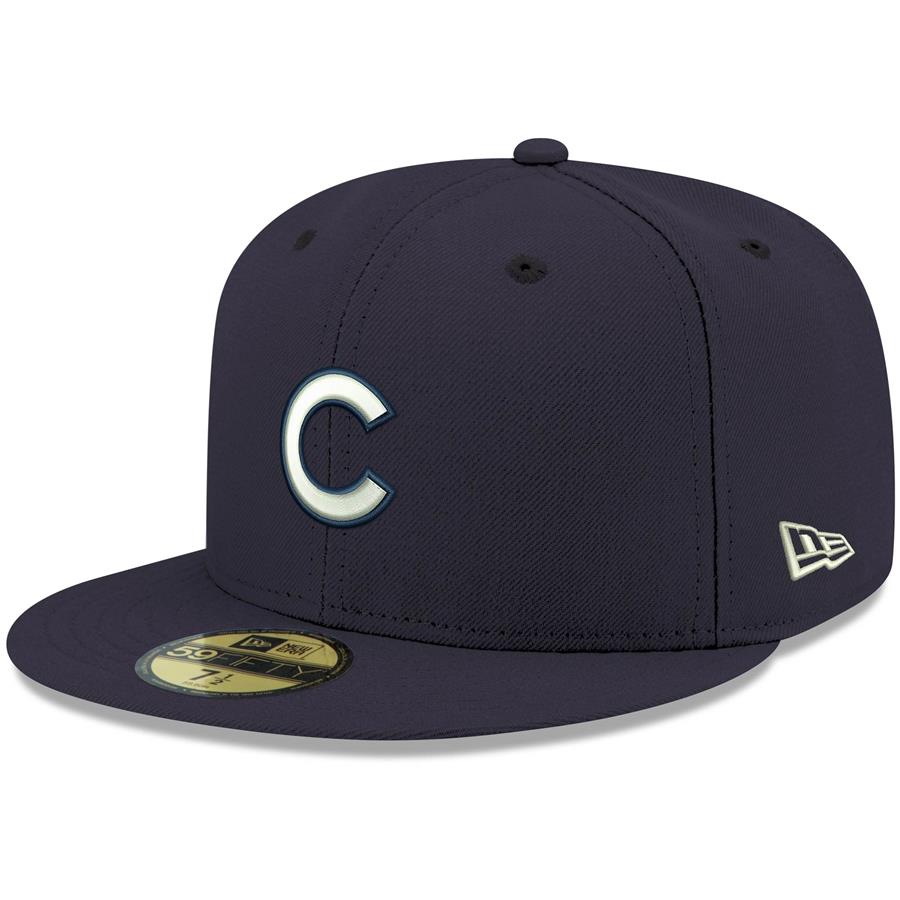 Chicago Cubs New Era Logo White 59FIFTY Fitted Hat - Navy