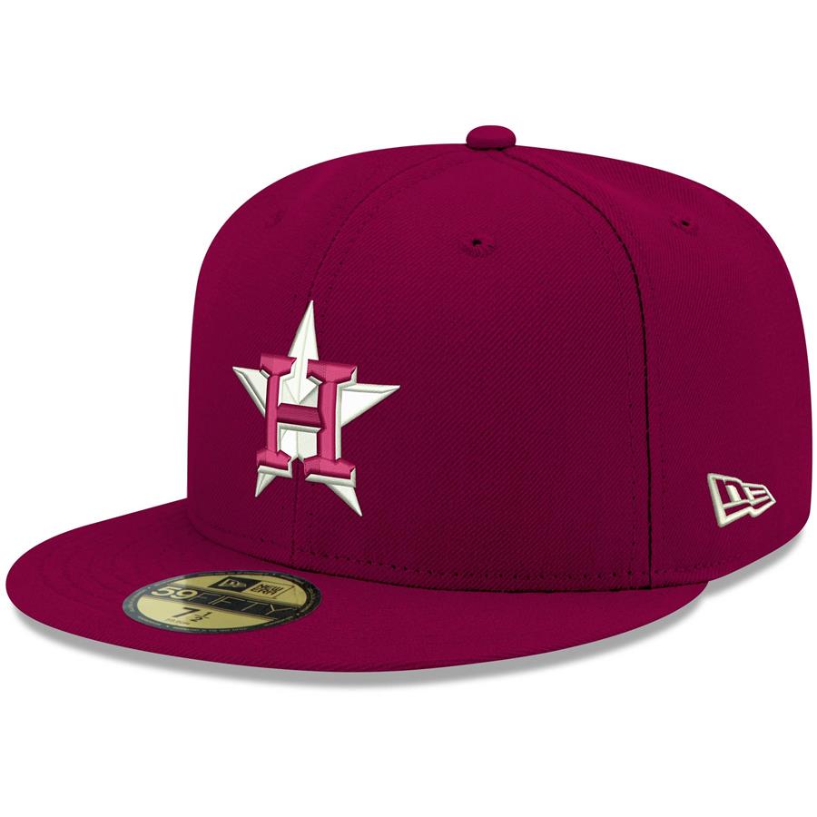Кепка Houston Astros New Era Logo White 59FIFTY Fitted (тёмно-красный)