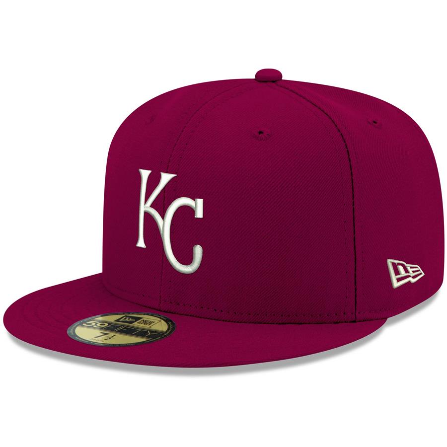 Kansas City Royals New Era Logo White 59FIFTY Fitted Hat - Cardinal