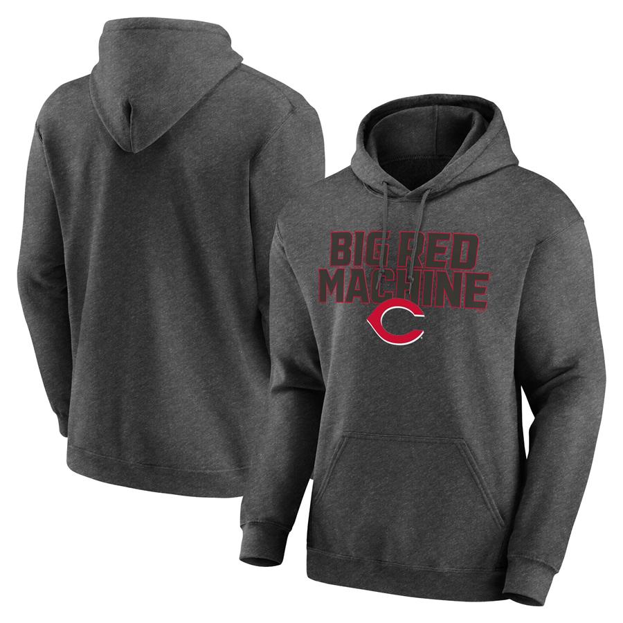Cincinnati Reds Victory Earned Pullover Hoodie - Heathered Charcoal