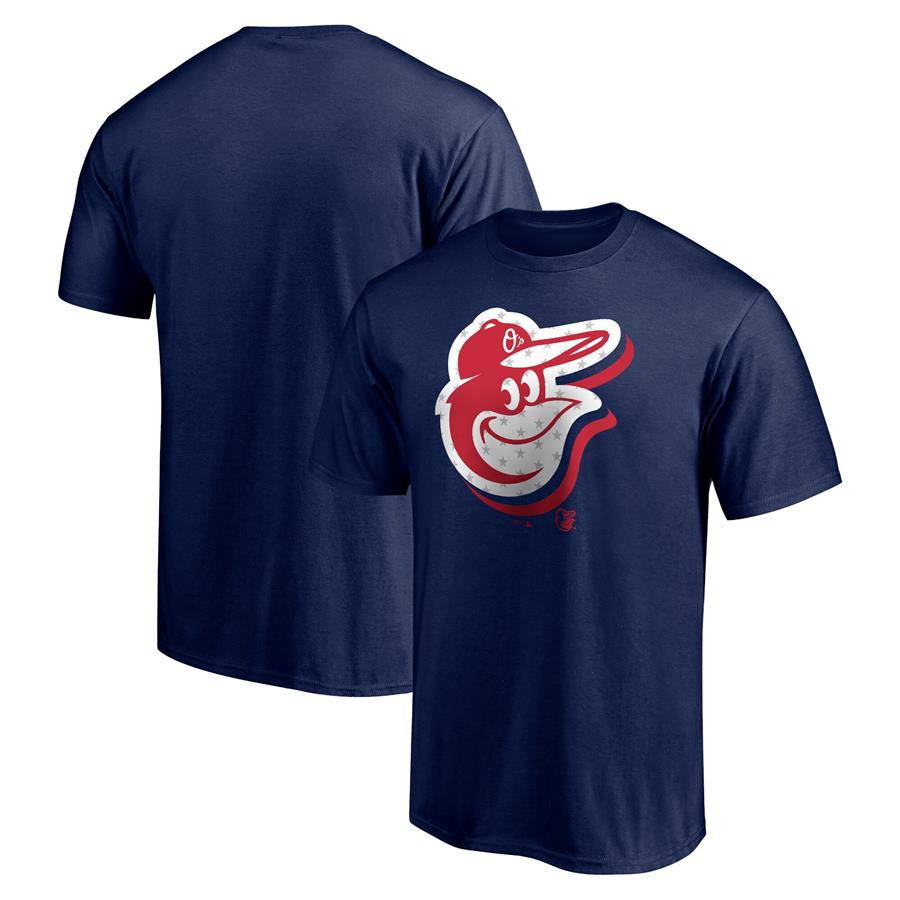 Baltimore Orioles Fanatics Branded Red White and Team T-Shirt - Navy