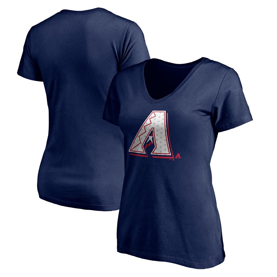 Arizona Diamondbacks Fanatics Branded Women's Red White and Team V-Neck T-Shirt - Navy