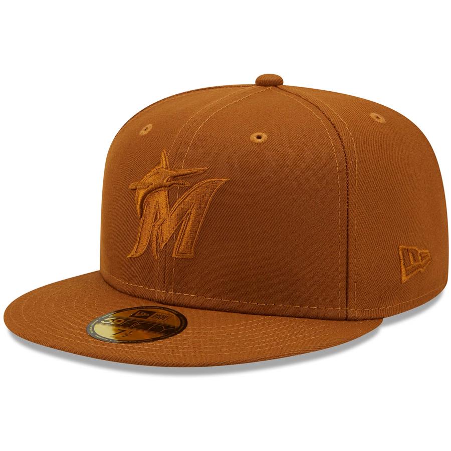 Miami Marlins New Era Color Pack 59FIFTY Fitted Hat - Brown