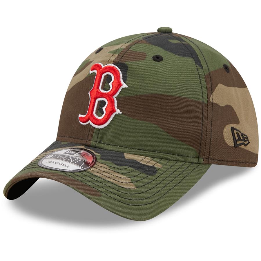 Boston Red Sox New Era Woodland Core Classic 9TWENTY Adjustable Hat - Camo