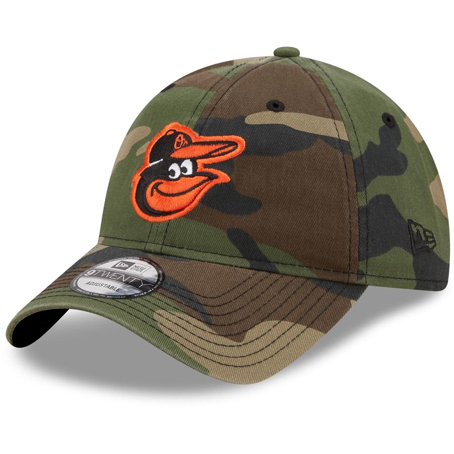 Baltimore Orioles New Era Woodland Core Classic 9TWENTY Adjustable Hat - Camo