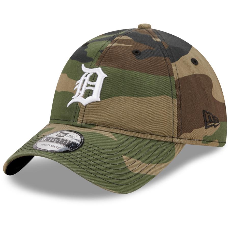 Detroit Tigers New Era Woodland Core Classic 9TWENTY Adjustable Hat - Camo